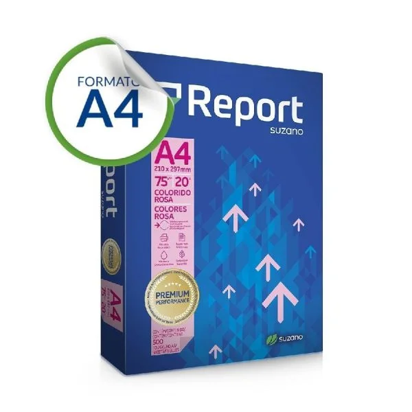PAPEL A4 75GR ROSA - REPORT
