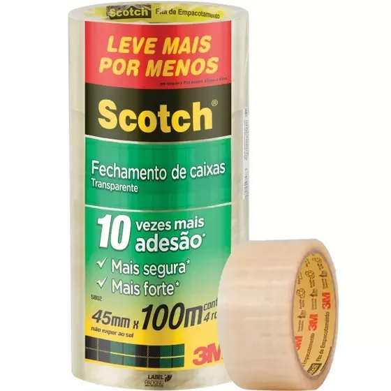 FITA PVC 45X100 TRANSPARENTE REF.5802 - 3M